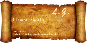 Liedke Gyula névjegykártya